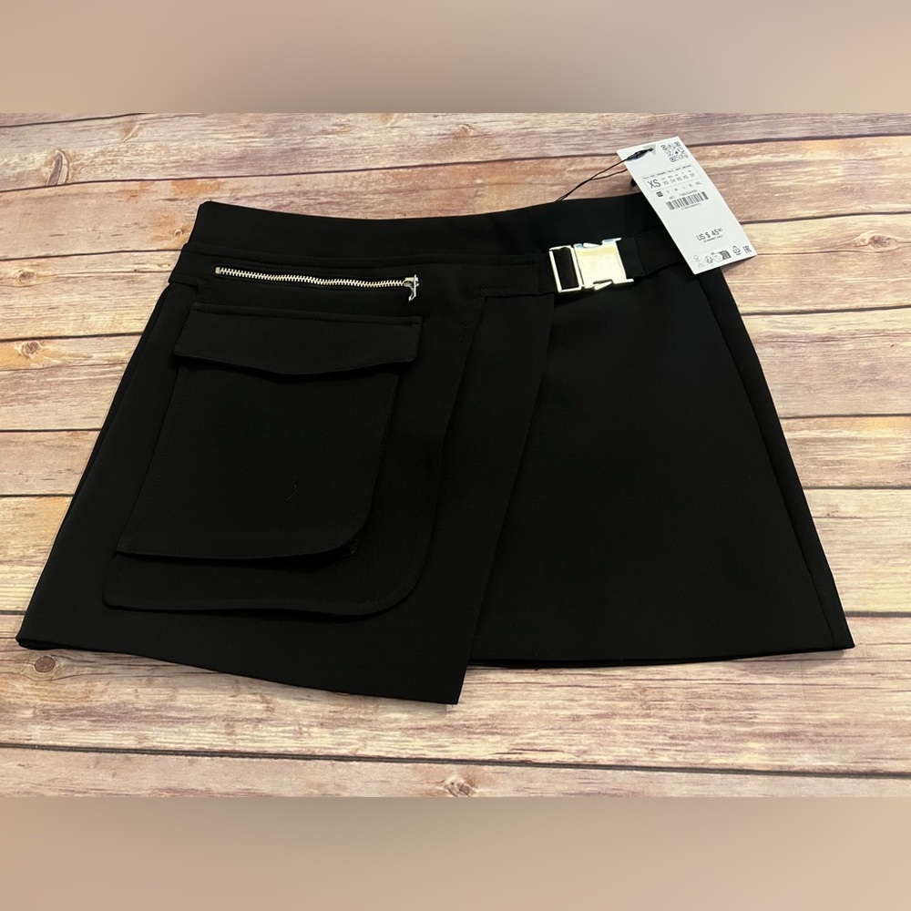 Zara Black Mini  with Front Pocket and Buckle